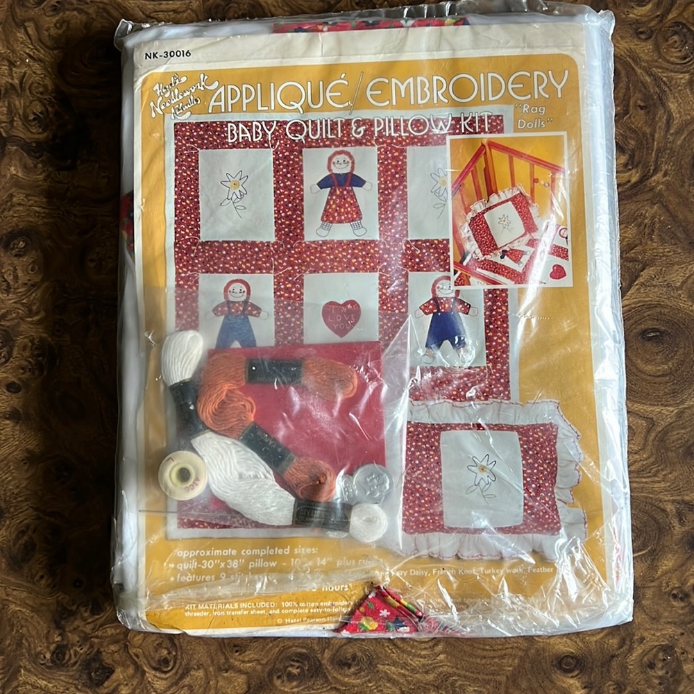 Vintage Raggedy Doll Kit Baby Quilt & Pillow